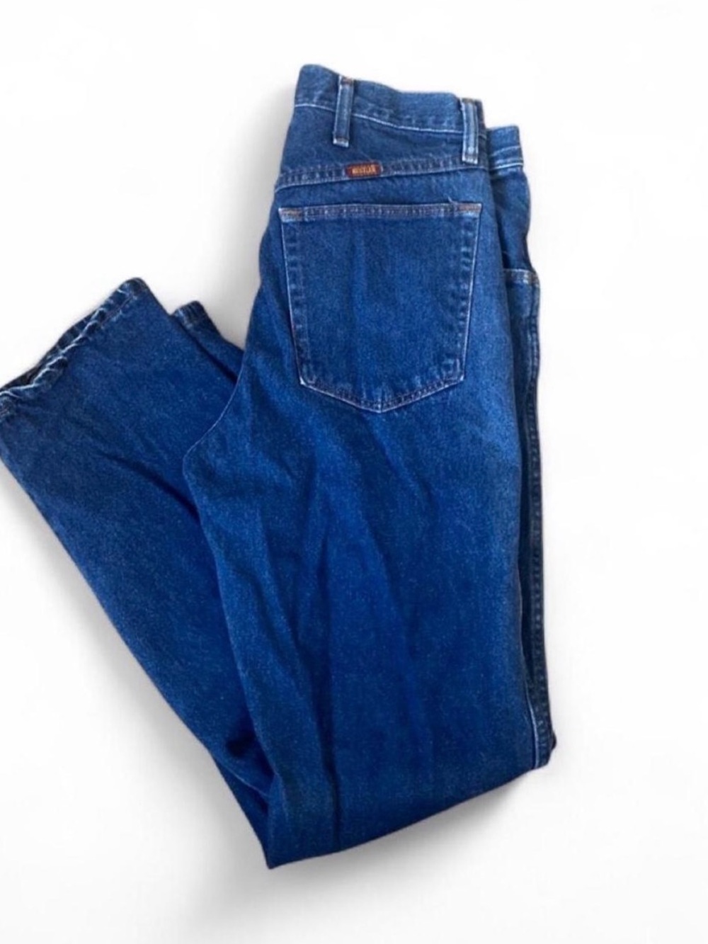 Men’s Rustler American Western straight-leg blue denim jeans
